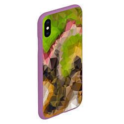 Чехол iPhone XS Max матовый Green brown pattern, цвет: 3D-фиолетовый — фото 2