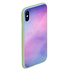 Чехол iPhone XS Max матовый Градиентовый космос, цвет: 3D-салатовый — фото 2