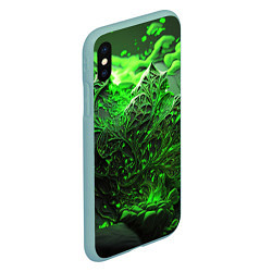 Чехол iPhone XS Max матовый Зеленая кислота, цвет: 3D-мятный — фото 2