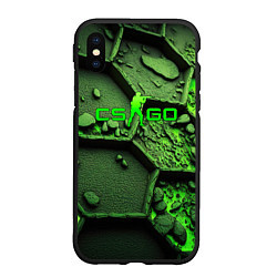 Чехол iPhone XS Max матовый CSGO green abstract, цвет: 3D-черный