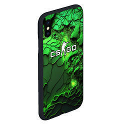 Чехол iPhone XS Max матовый CS GO green abstract, цвет: 3D-черный — фото 2