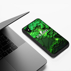 Чехол iPhone XS Max матовый CS GO green abstract, цвет: 3D-черный — фото 2