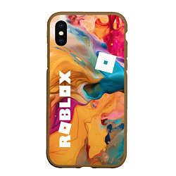 Чехол iPhone XS Max матовый Roblox Logo Color