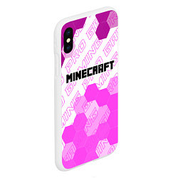 Чехол iPhone XS Max матовый Minecraft pro gaming: символ сверху, цвет: 3D-белый — фото 2