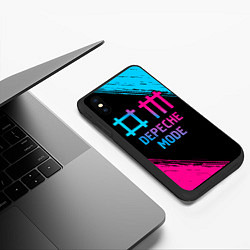 Чехол iPhone XS Max матовый Depeche Mode - neon gradient, цвет: 3D-черный — фото 2