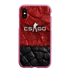 Чехол iPhone XS Max матовый CS GO red black texture