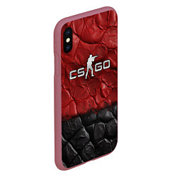 Чехол iPhone XS Max матовый CS GO red black texture, цвет: 3D-малиновый — фото 2