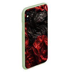 Чехол iPhone XS Max матовый Black red texture, цвет: 3D-салатовый — фото 2