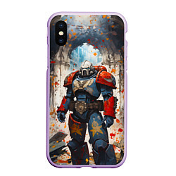 Чехол iPhone XS Max матовый Космодесант - Warhammer 40k, цвет: 3D-сиреневый