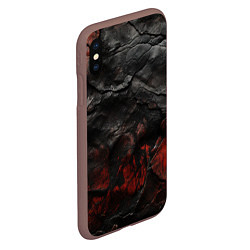 Чехол iPhone XS Max матовый Текстура из кожи, цвет: 3D-коричневый — фото 2