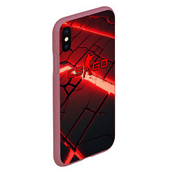 Чехол iPhone XS Max матовый CS GO red neon, цвет: 3D-малиновый — фото 2