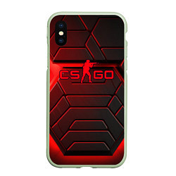 Чехол iPhone XS Max матовый Red neon CS GO, цвет: 3D-салатовый