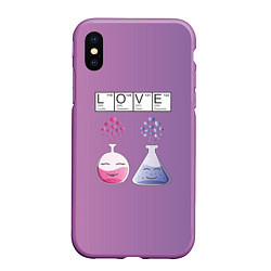 Чехол iPhone XS Max матовый Химия Любви, цвет: 3D-фиолетовый