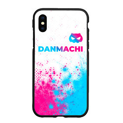 Чехол iPhone XS Max матовый DanMachi neon gradient style: символ сверху