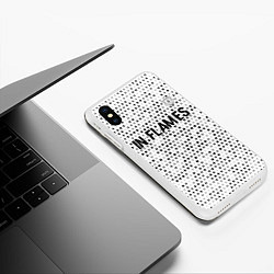 Чехол iPhone XS Max матовый In Flames glitch на светлом фоне: символ сверху, цвет: 3D-белый — фото 2