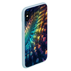 Чехол iPhone XS Max матовый Радужные блики нейроарт, цвет: 3D-голубой — фото 2