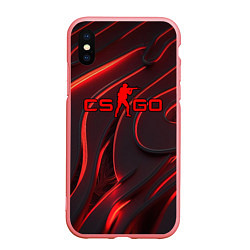 Чехол iPhone XS Max матовый CSGO red abstract, цвет: 3D-баблгам