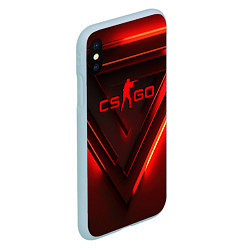 Чехол iPhone XS Max матовый CS GO red light, цвет: 3D-голубой — фото 2