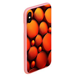 Чехол iPhone XS Max матовый Оранжевы е круглые плиты, цвет: 3D-баблгам — фото 2