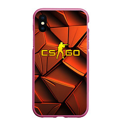 Чехол iPhone XS Max матовый CSGO orange logo, цвет: 3D-малиновый
