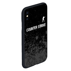 Чехол iPhone XS Max матовый Counter Strike glitch на темном фоне: символ сверх, цвет: 3D-черный — фото 2