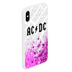 Чехол iPhone XS Max матовый AC DC rock legends: символ сверху, цвет: 3D-белый — фото 2