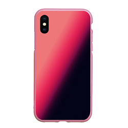 Чехол iPhone XS Max матовый Градиент темно-розовый, цвет: 3D-розовый