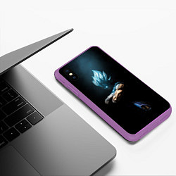 Чехол iPhone XS Max матовый Vegeta - Dragon ball, цвет: 3D-фиолетовый — фото 2