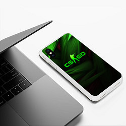 Чехол iPhone XS Max матовый CS GO green logo, цвет: 3D-белый — фото 2