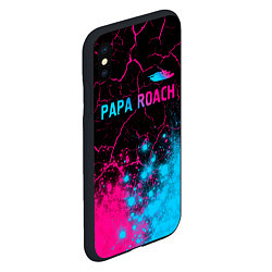 Чехол iPhone XS Max матовый Papa Roach - neon gradient: символ сверху, цвет: 3D-черный — фото 2