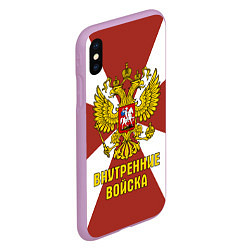 Чехол iPhone XS Max матовый Внутренние Войска - герб, цвет: 3D-сиреневый — фото 2