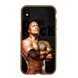 Чехол iPhone XS Max матовый Dwayne - Johnson, цвет: 3D-коричневый