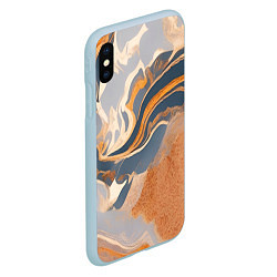 Чехол iPhone XS Max матовый Разноцветная яшма, цвет: 3D-голубой — фото 2