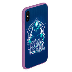 Чехол iPhone XS Max матовый Bring Me The Horizon Scull, цвет: 3D-фиолетовый — фото 2