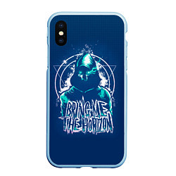 Чехол iPhone XS Max матовый Bring Me The Horizon Scull, цвет: 3D-голубой