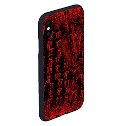 Чехол iPhone XS Max матовый Дракон и катана - иероглифы, цвет: 3D-черный — фото 2