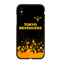 Чехол iPhone XS Max матовый Tokyo Revengers - gold gradient: символ сверху