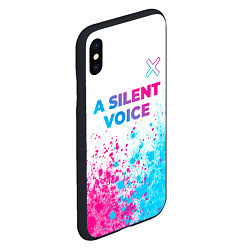 Чехол iPhone XS Max матовый A Silent Voice neon gradient style: символ сверху, цвет: 3D-черный — фото 2