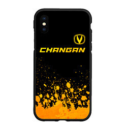 Чехол iPhone XS Max матовый Changan - gold gradient: символ сверху