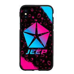 Чехол iPhone XS Max матовый Jeep - neon gradient, цвет: 3D-черный