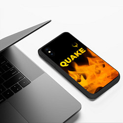 Чехол iPhone XS Max матовый Quake - gold gradient: символ сверху, цвет: 3D-черный — фото 2