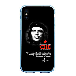 Чехол iPhone XS Max матовый Che Guevara автограф, цвет: 3D-голубой