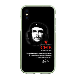 Чехол iPhone XS Max матовый Che Guevara автограф, цвет: 3D-салатовый