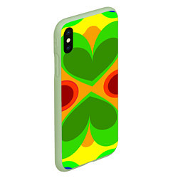 Чехол iPhone XS Max матовый Цветные плавные фигуры, цвет: 3D-салатовый — фото 2