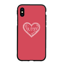 Чехол iPhone XS Max матовый Сердечко LOVE