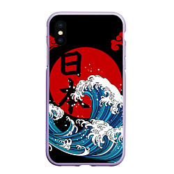 Чехол iPhone XS Max матовый Japan sea, цвет: 3D-светло-сиреневый