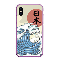 Чехол iPhone XS Max матовый Япония море, цвет: 3D-фиолетовый