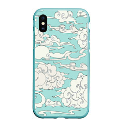 Чехол iPhone XS Max матовый Fly clouds, цвет: 3D-мятный