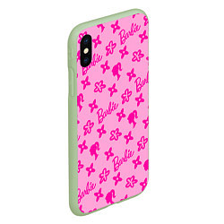 Чехол iPhone XS Max матовый Барби паттерн розовый, цвет: 3D-салатовый — фото 2
