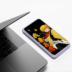 Чехол iPhone XS Max матовый Зеницу и иероглифы - клинок, цвет: 3D-светло-сиреневый — фото 2